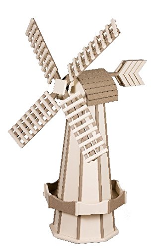 Garden Oaks Specialties Medium Poly Windmill Ivory & Weatherwood