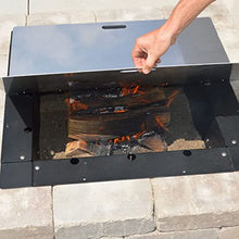 Firebuggz Fire Pit Cover - Stainless Steel Fire Pit Cover, 44" Square - Snuffer Cover Top for Wood or Gas Pit Ringr, Silver