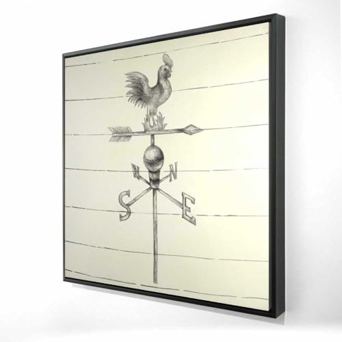 Begin Home Decor 2081-3636-MI84 36 x 36 in. Vintage Weathervane - Bird Miscellaneous Framed Canvas Decor