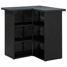 KPOTUERTU 16 Piece Patio Bar Set with Cushions Poly Rattan Black