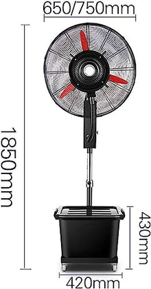 Industrial Oscillating Misting Fan,Movable Floor Fan With Weighted Base For Outdoor Use, Copper Motor,Prevent Water Ingress/Prevent Leakage/Prevent Falling Off Plug,120 D,Lifting Mist Fan-65cm