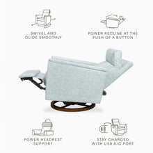 Namesake Willa Plus Power Recliner in Bellflowers in Powdered Blue