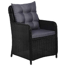 AMBERARD Outdoor Dining Set Black Powder-Coated Steel Large Durable Furniture Set
