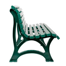 Plow & Hearth Weatherproof German PVC Outdoor Bench | 3-Seat | Holds Up to 500 lbs | Garden Patio Porch Park Deck | Steel and Resin (Green)