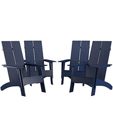 Taylor & Logan Brady Dual Slat Poly Resin Adirondack Chair in Navy, Set of 4