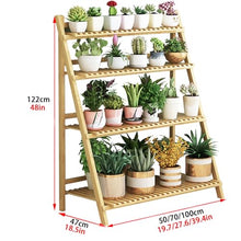 ZOCWJK Bamboo Plant Stand Storage Rack 4 Tier Plant Shelf Organizer for Flower Pot Display Multifunctional Plant Holder for Home Patio Balcony Garden,4tier27.6