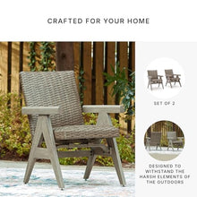 Signature Design by Ashley Haven Retreat Outdoor Rocking Arm Chair Set of 2, Rust-Resistant Powder-Coated Aluminum Frame, All-Weather Handwoven Resin Wicker for Patio Dining and Relaxing, Beige/Brown