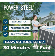 Bestway Power Steel 18’ x 9' x 48” Above Ground Pool with Sand Filter Pump