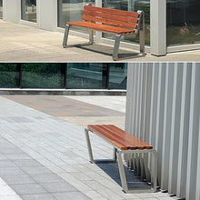 ERoomQ Outdoor GThe Bench,GThe Bench Seat Patio Chairs, Weatherproof Patio Bench with Stainless Steel Frame and Anticorrosive Wood, Maximum Load of 600kg (with Backrest)