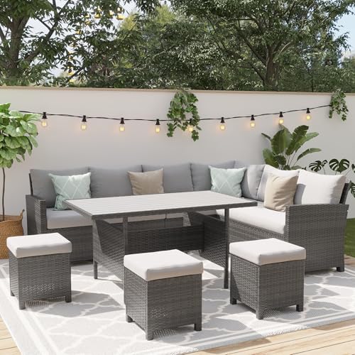 Wisteria Lane 7 Piece Patio Furniture Set, Patio Sectional for All Weather