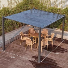Outdoor Lean Hardtop Gazebo, Wall Mounted Patio Hardtop Pergola, Waterproof and Sun-Resistant, Aluminum Frame Hard Top Heavy Duty Awnings for Lawn, Garden
