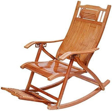 JKSVTF Furniture Rocking Chair, Foldadble Bamboo Rocking Chair Recliner Home Indoor and Outdoor Lounge Chair Balcony Rocking Chair Recliner Lazy Leisure Chair Lunch Break Siesta Pa