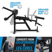 ANYTHING SPORTS Heavy Duty Adjustable Leg Extension and Curl Machine 2.0 Black