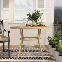 Furniture of America Devey 40" W Aluminum Round Patio Bistro Table Natural Tone