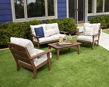 POLYWOOD® Lakeside Deep Seating Chair in Teak/Dune Burlap