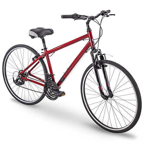 ROYCE UNION RMY 700c Mens 21-Speed Hybrid Comfort Bike, 19" Aluminum Frame Metallic Red