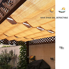 QWEASDF Wave Shade Sail,Retractable Wave Sun Shade Canopy,Pergola,Cover Shade Sail Awning for Patio Porch Garden Yard Deck Outdoor, Included Hardware,Customizable (Size : W1.3*L17m/W4.26*L55.77ft)