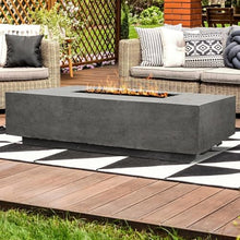 Lakeview Cascata Bay 4 66-Inch Propane Rectangle Fire Pit Table - Pewter - SCPH-408-4LP