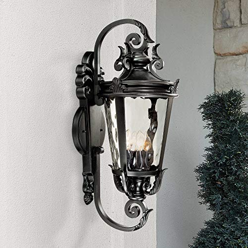 Casa Marseille 31" High Black Traditional Large Outdoor Wall Light Fixture