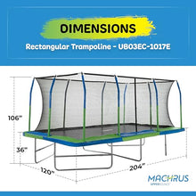 Upper Bounce Rectangle Trampoline with Enclosure Net Blue