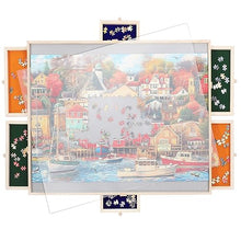 Jighaus Jigsaw Puzzle Board Table with Cover Mat & Storage Drawers Natural/1000 Pieces