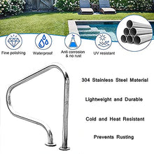 MSHOSAC Stainless Steel Pool Handrail, Safety Rail with Mounting Kit for Swimming Pools & Outdoor Areas, Rust-Resistant