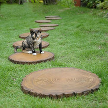 Wooden Garden Pathway, Round Garden Stepping Stones, Pack of 4, Outdoor Decorative Path Stones, Round Pavers for Landscaping and Path Creation