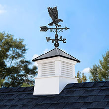 Good Directions 26" Square Manchester Vinyl Cupola with Black Aluminum Roof and Eagle Weathervane Vinyl/Black