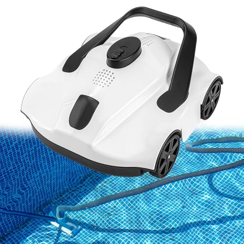HYUIO Cordless Robotic Pool Cleaner with Suction, Self-Parking, Quick Charge, 130-Min Runtime for Above-Ground Pools