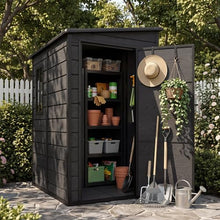 DWVO 5x4 FT Resin Outdoor Storage Shed with Floor, Large Waterproof Lockable Storage Shed with Window, Plastic Tool Shed for Garden, Backyard, Patio, Lawn