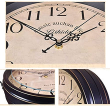 EHVYBDX Clock Wall Clock Outdoor Garden Wall Clock, Wrought Iron Retro Double Sided Station Clock Garden Clock 360° Rotation Waterproof Outdoor Clock Decoration Outside Clock