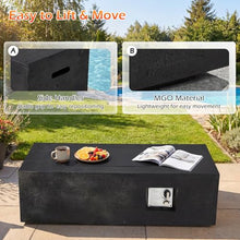 42" Outdoor Propane Fire Pit Table Rectangle Gas Fire Pit with Tank Holder