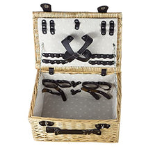 Storage Basket,Picnic for 4 - Wicker Hamper with Handle,Willow Set