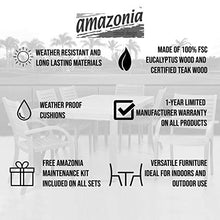 Amazonia Angus Deluxe 9-Piece Rectangular Patio Dining Set Teak Wood White Chairs