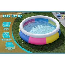 YUEWO Tricolor Inflatable Swimming Pool for Kids and Adults, Large Kiddie Pool Outdoor Portable Blow Up Swimming Pool for Family, Backyard, Outside and Water Summer Party (10ft X 30in)