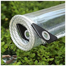 Heavy Duty Waterproof PVC Transparent Tarpaulin Clear Vinyl Tarp Cover, 0.35mm Moisturizing Awning Canopy Patio Enclosure,Flower-Plant Leaf Covered Rainproof,Clear_2x5m/6x15ft (Clear 2x10m/6x30ft)