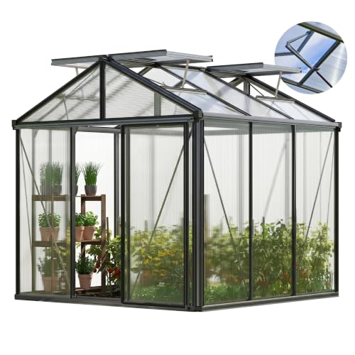 GFP Diamas 21 7.7x7.7 ft Walk in Greenhouse Aluminum