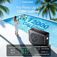 POOLTOHOT Pool Heater for Inground Pools and Above Ground Pool (12000 Gallons), 40000 BTU Electric Pool Heater Build-in Compressor for Heating and Cooling, Pool Heat Pump with Smart WiFi Control