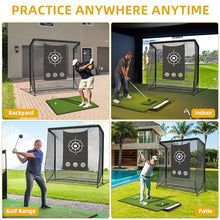 DWVO Golf Hitting Net with Steel Frame Black