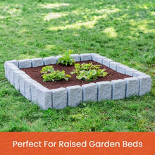 Beuta Cobblestone BlockXL Lawn and Garden Landscape Edging - 9.5" Tall Natural Resin, Fade Rust and Corrosion Resistant, Includes 3 Anchoring Spikes