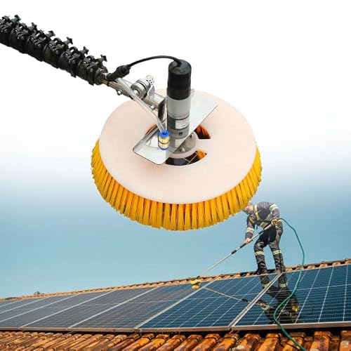WEIMILOR Solar Panel Cleaning Brush and Pole,Solar Panel Cleaning Brush Replacement forHead Automatic Window Glass Washing Equipment,2m