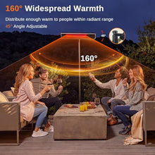 EAST OAK Patio Heater, 1500W Standing Indoor Outdoor Heaters for Patio with Nanocrystal Glass-ceramic, 3 Heat Settings & 24h Timer, Fast Heat Waterproof & Dustproof, Tip-over & Overheat Protection