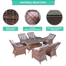 Angora Shira 6-Piece Rattan Outdoor Furniture Set Brown