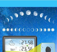 OREKPOT Indoor Outdoor Temperature Humidity Meter Multi-Functional Color Screen Weather Clock Alarm