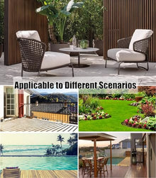 KPHYMOD 3 Piece Outdoor Patio Furniture Sets with Imitation Marble Coffee Table, Wicker Conversation Set for Porch Deck