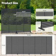 Privacy Screen Outdoor Freestanding Fence Panel with 6 Panel, 72" H×47" W HDPE Decorative Screen Panel with Stand, Air Conditioner Fence, Privacy Panels for Patio, Balcony, Garden, Backyard