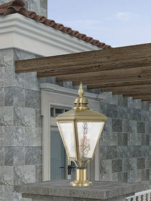 Livex Lighting 20433-01 Transitional Three Light Post-Top Lanterm from Cambridge Collection Finish, 10.63 inches, 26.75x10.63x10.63, Antique Brass