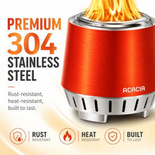 ACACIA Outdoor Stove, Outdoor Wood Burning Bonfire Firepit Portable Stainless Steel Fireplace with Carrying Bag for Outside, Patio & Backyard