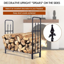 DJVHSRI Heavy Duty Steel Firewood Rack for Indoor & Outdoor Use, Large Capacity Log Storage Organizer for Fireplace & Patio,