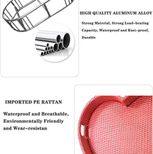 MNSSRN Set of 2 Rattan Trays with Handle, Rattan Refreshment Tray, Hand Rattan Woven Tray, Wicker Tray Swimming Pool Floating Drink Breakfast Tea Tray,Yellow